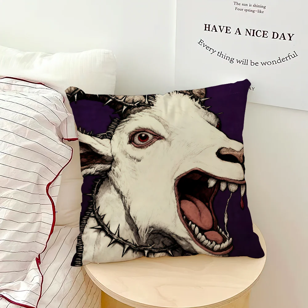 Screaming Goat Pillow Cover