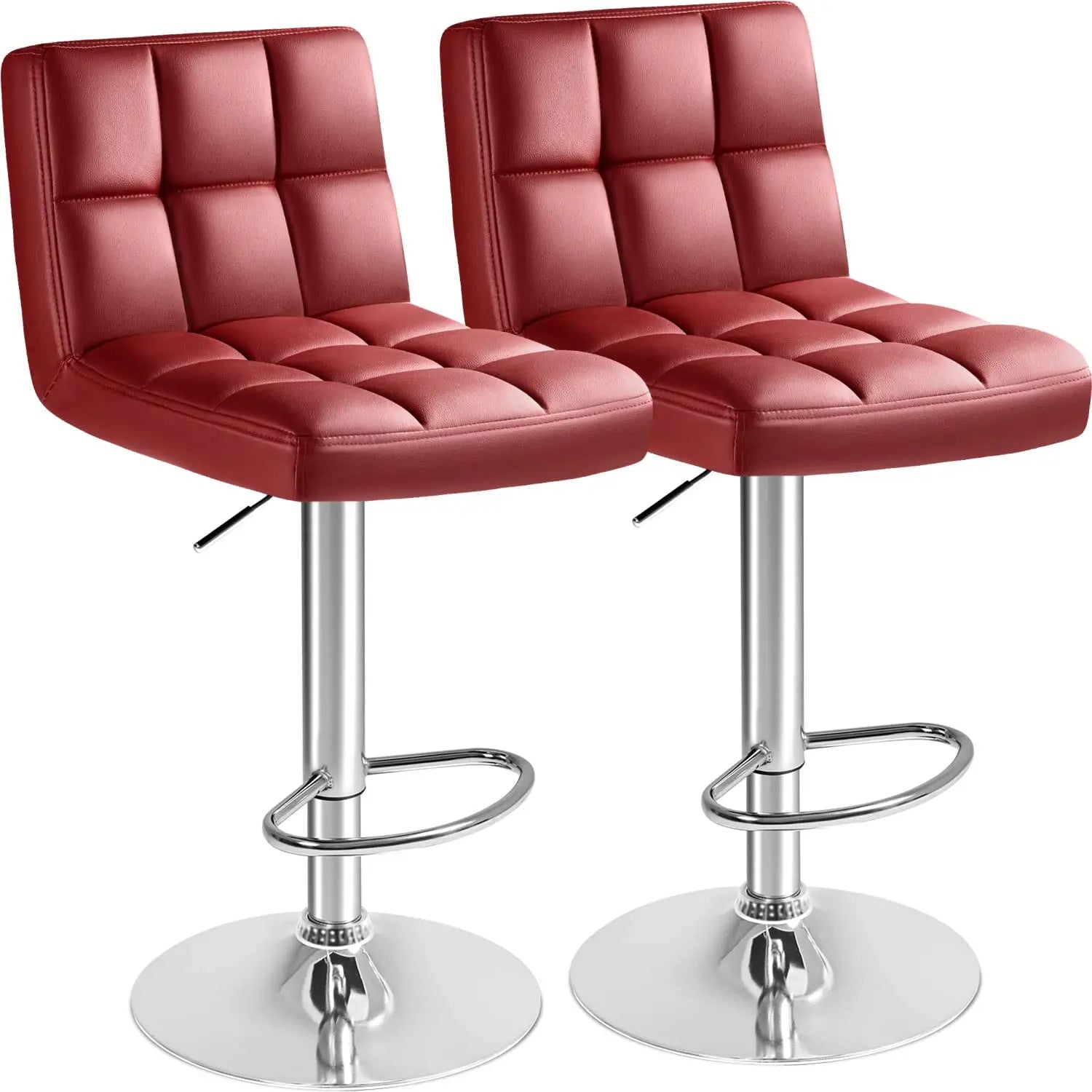 Modern Leather Swivel Bar Stools (2)