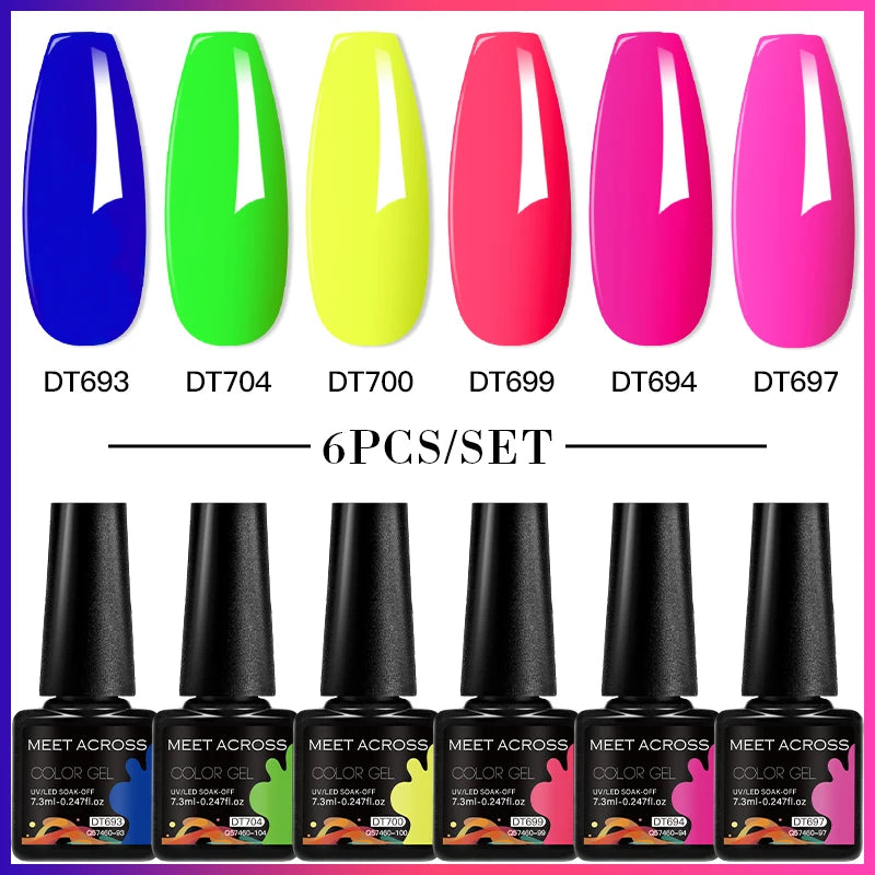 6pc Nail Gel Polish Set