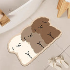 Three-color puppy bathroom mat