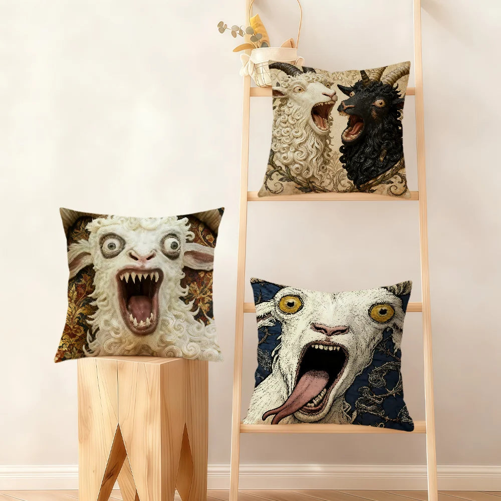 Screaming Goat Pillow Cover