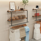 Detachable Wall Mounted Clothes Rack Black Iron