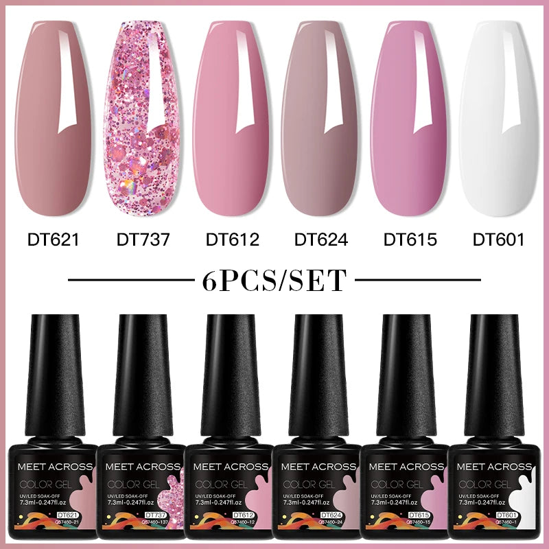 6pc Nail Gel Polish Set