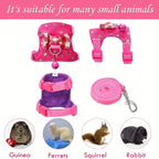 2pcs/set Hamster Harness / Leash Walking Set