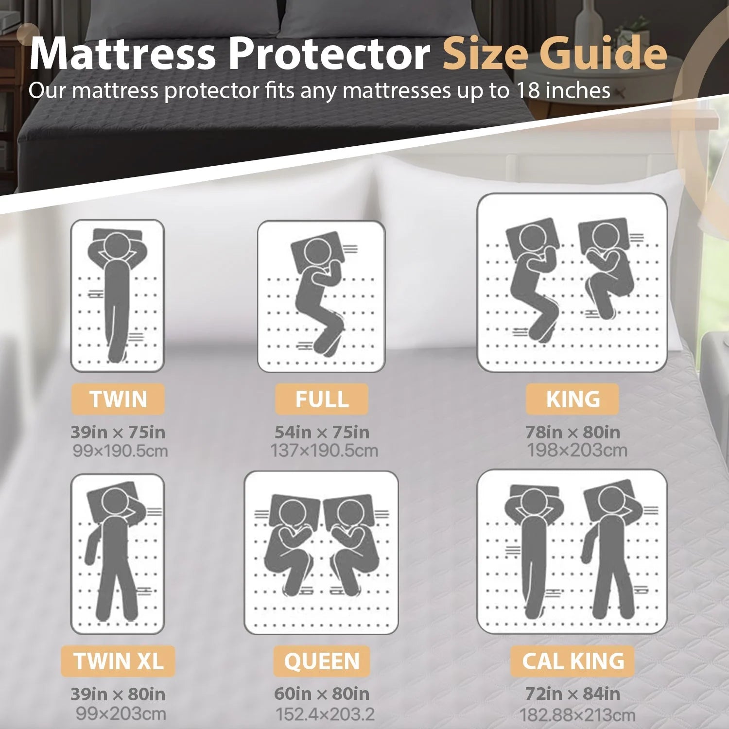 Waterproof Mattress Protector,  Washable