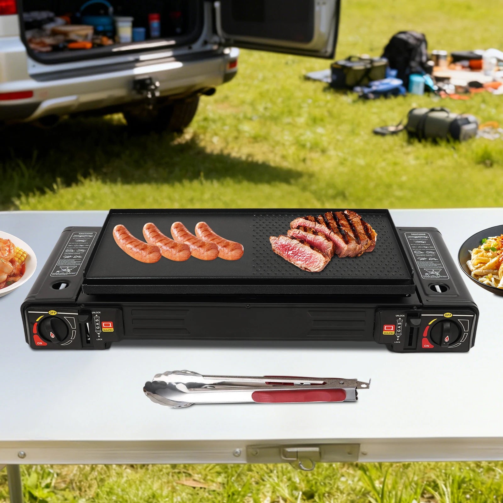 Portable Dual-Burner Camping Stove with Case 2500W