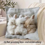 Adorable Three Rabbits Pillowcase