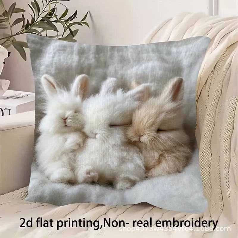 Adorable Three Rabbits Pillowcase