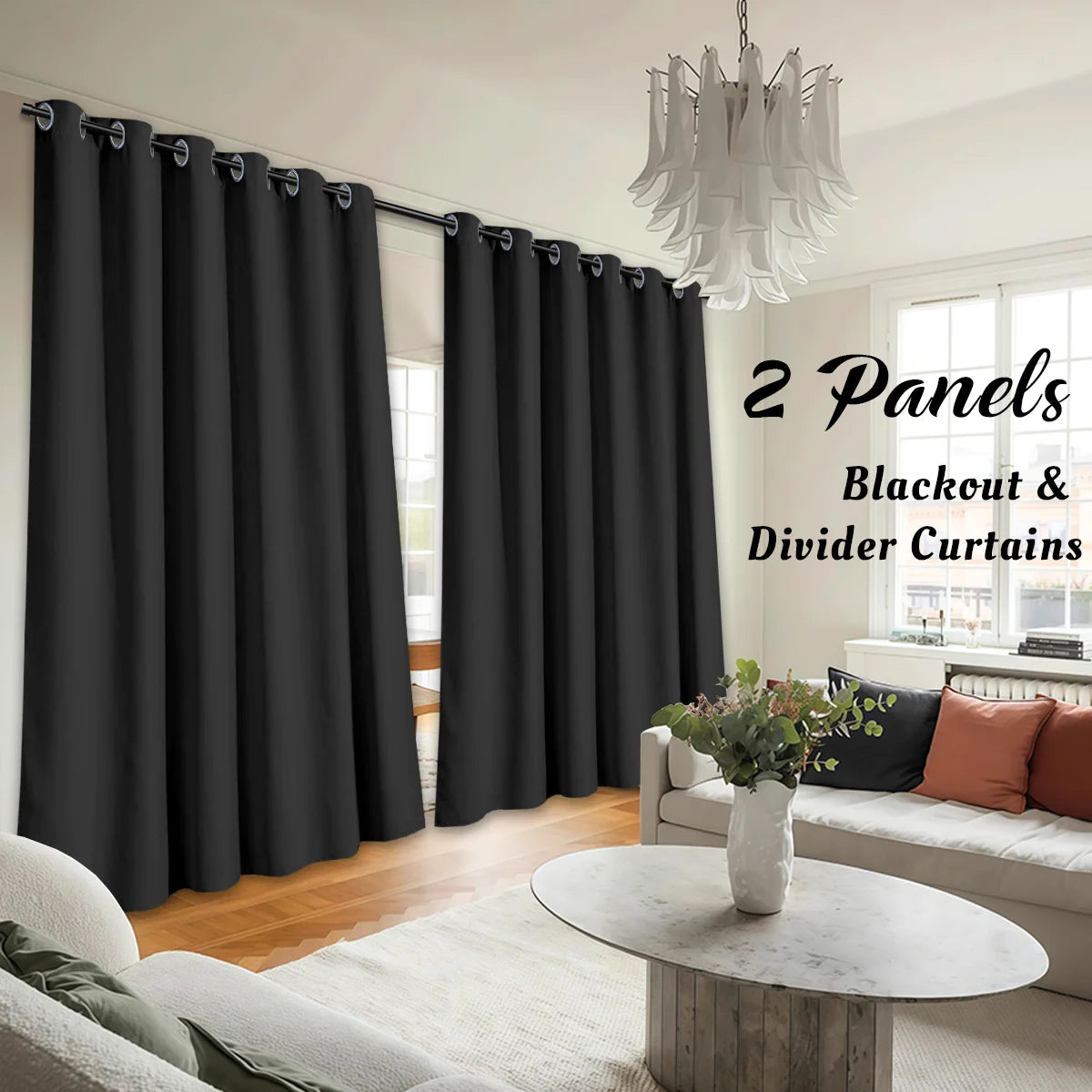 2 Blackout Grommet Curtains
