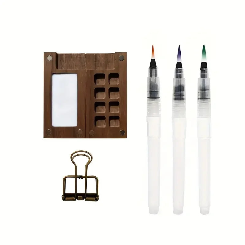 Watercolor Art Painting Kit , Clip ,Water Brush