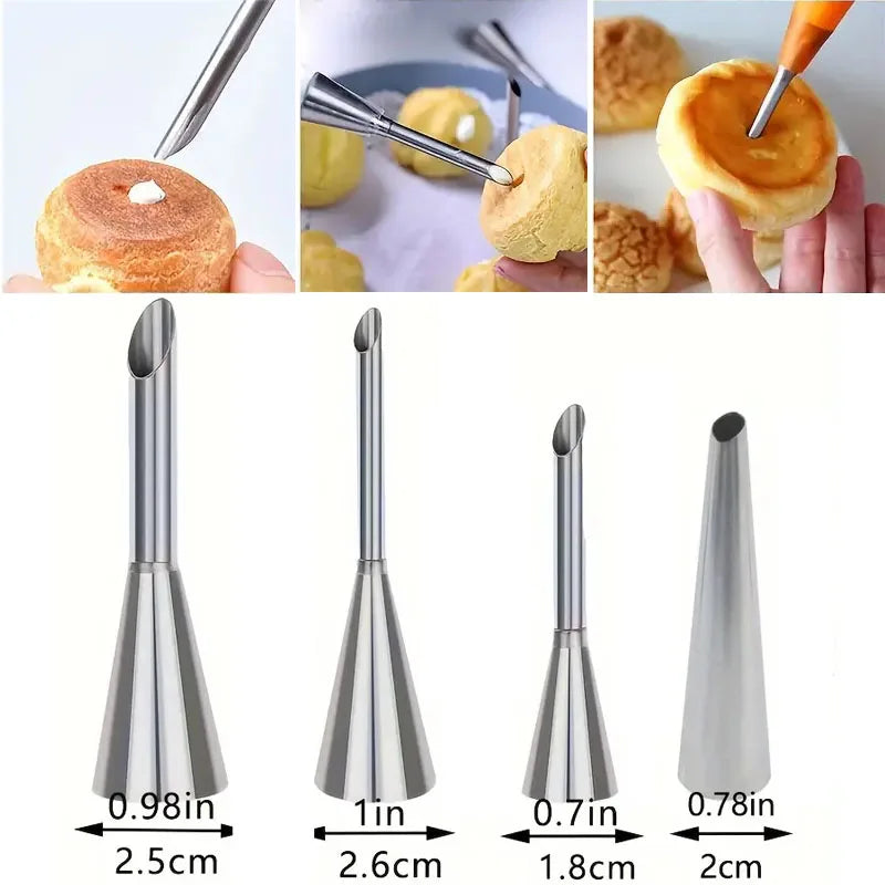 4Pcs Puff Pastry Piping Nozzle Set