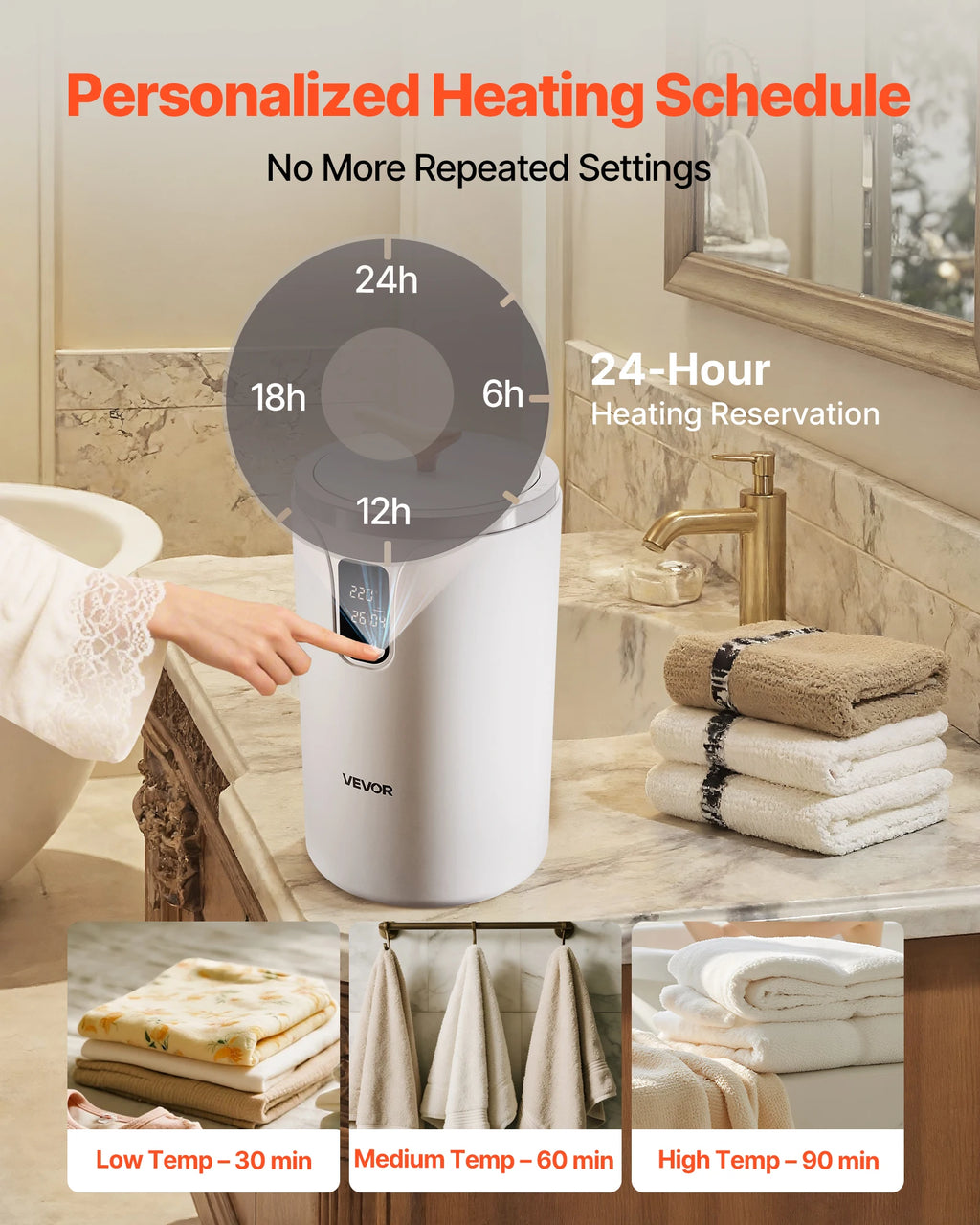 Towel Warmer Bucket with Timer