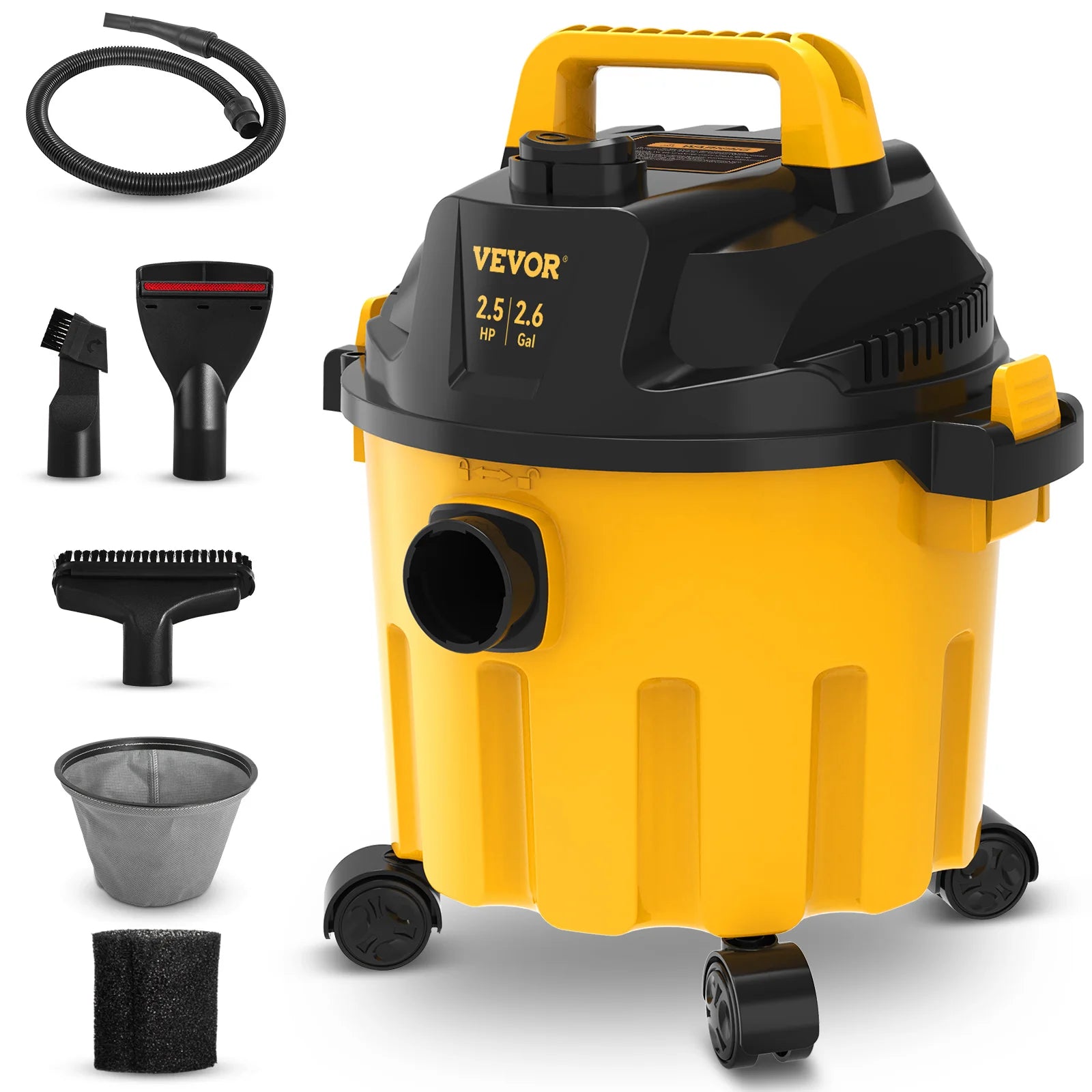 Wet Dry 2.6 Gallon Portable Shop Vacuum