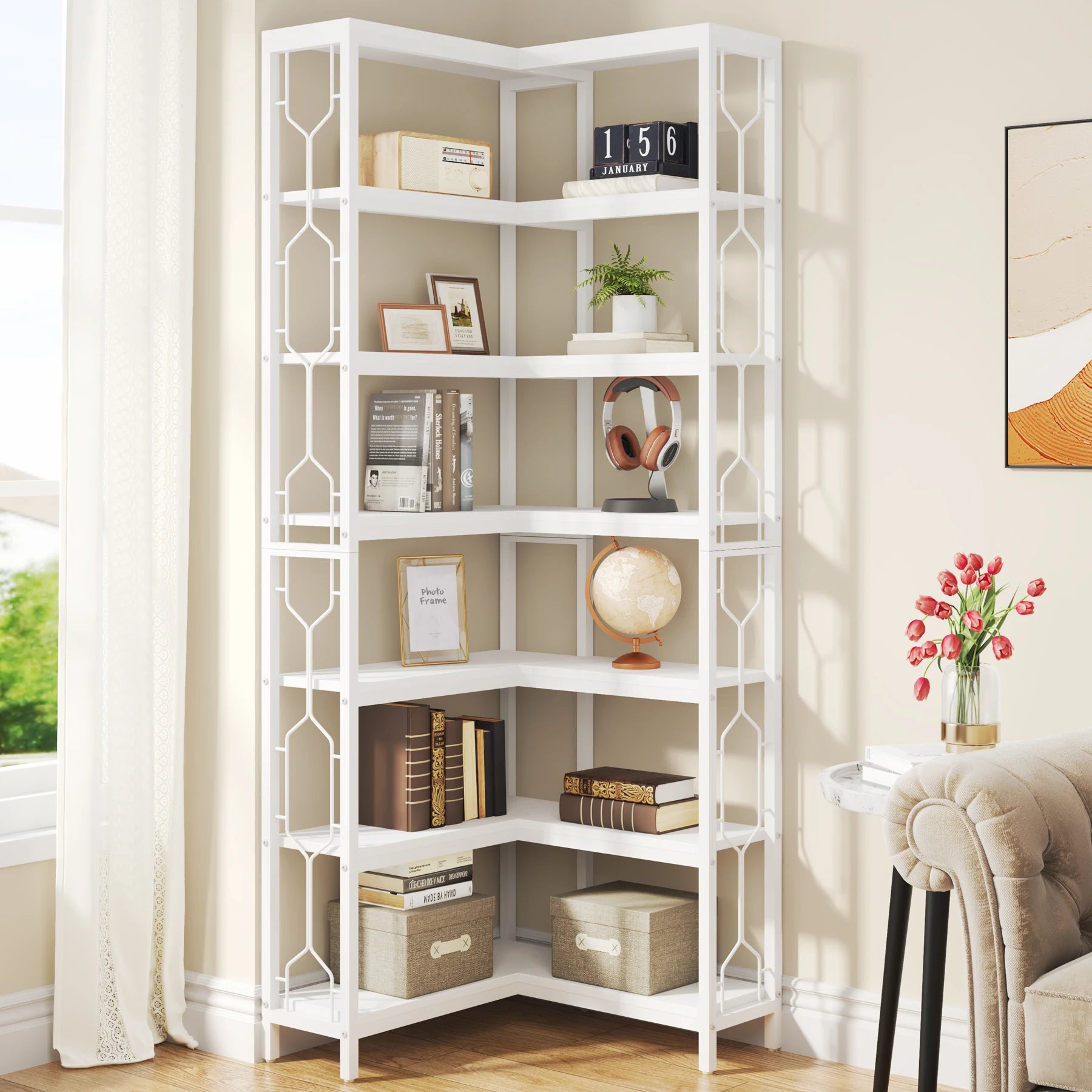 7-Tier Corner Bookshelf,