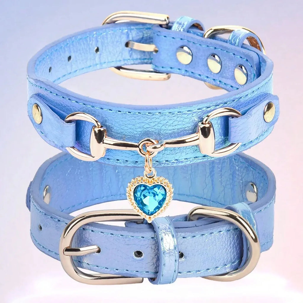 Leather Pet Collar, 8-15''Neck