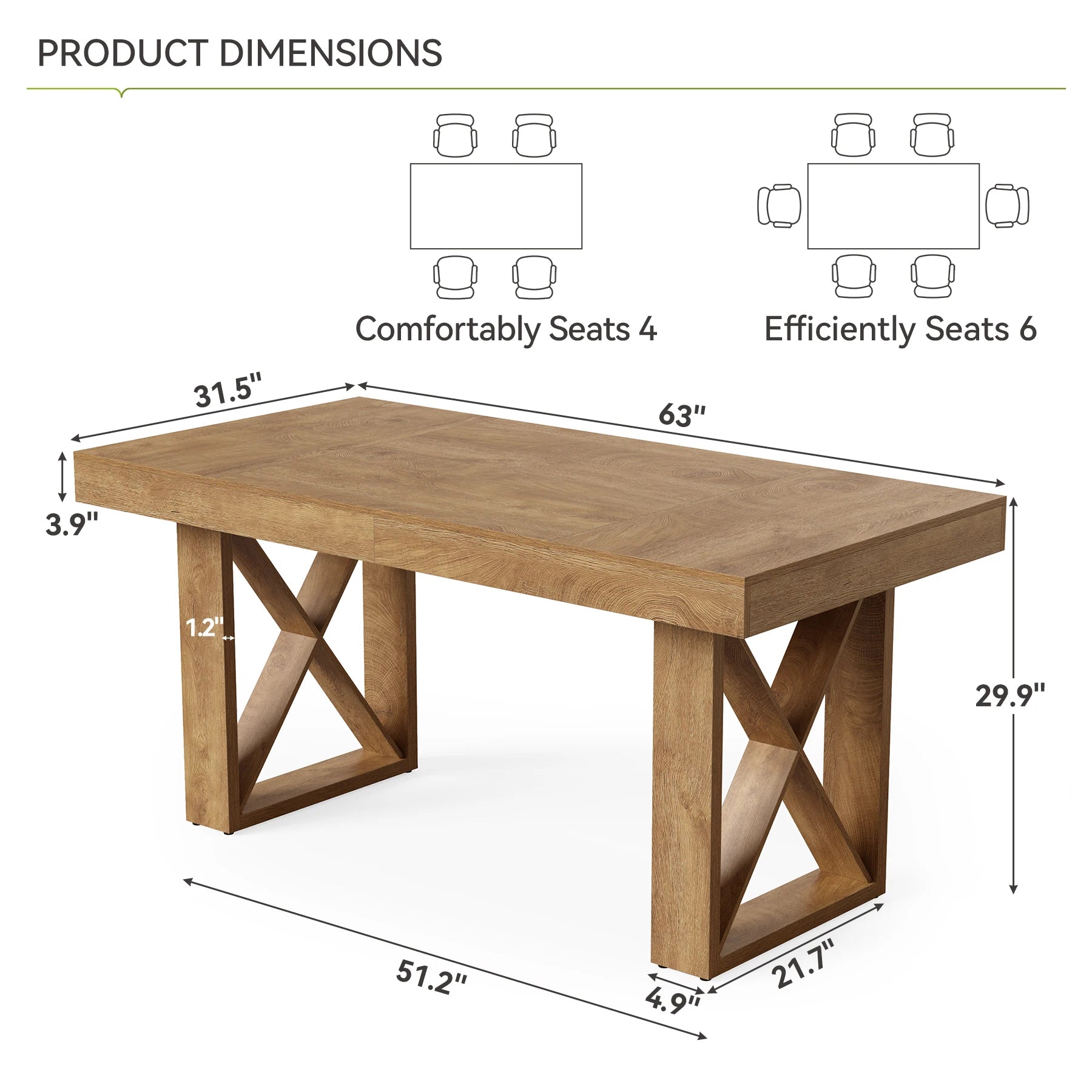 Dining Table /4-6 People,/Brown
