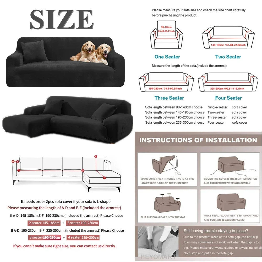 Sofa Covers, Velvet 1Pc Free Pillowcase