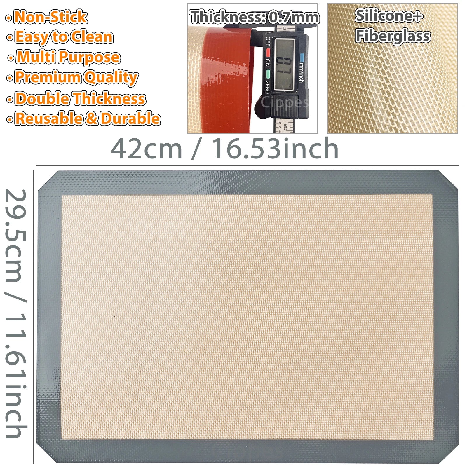 1/2PCS Silicone Baking Mats for Oven