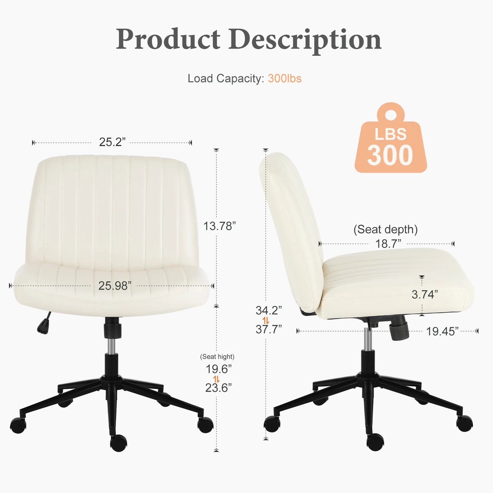 Armless Office Chairs /Wheels