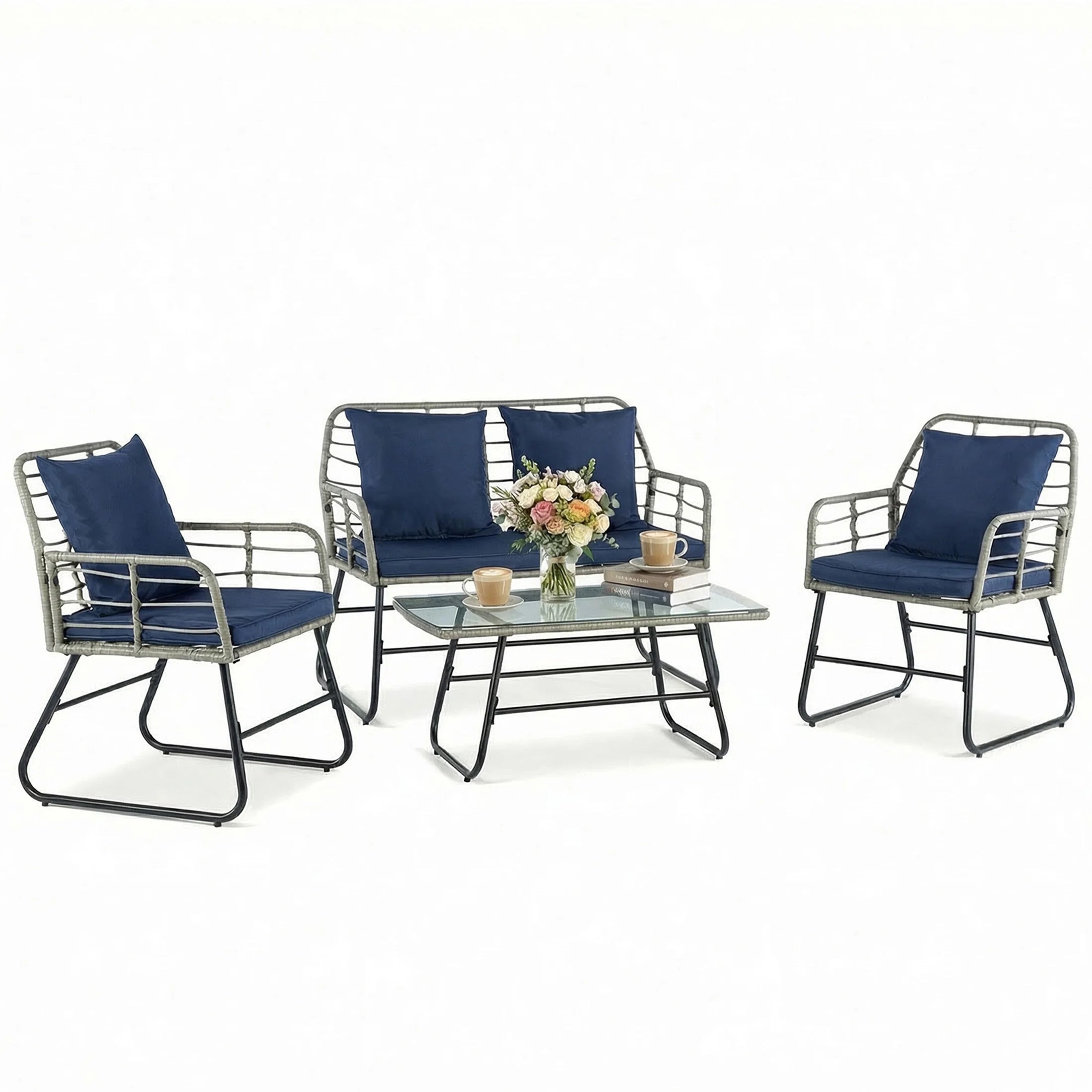 Outdoor Wicker Patio Furniture/ Set 4 pc