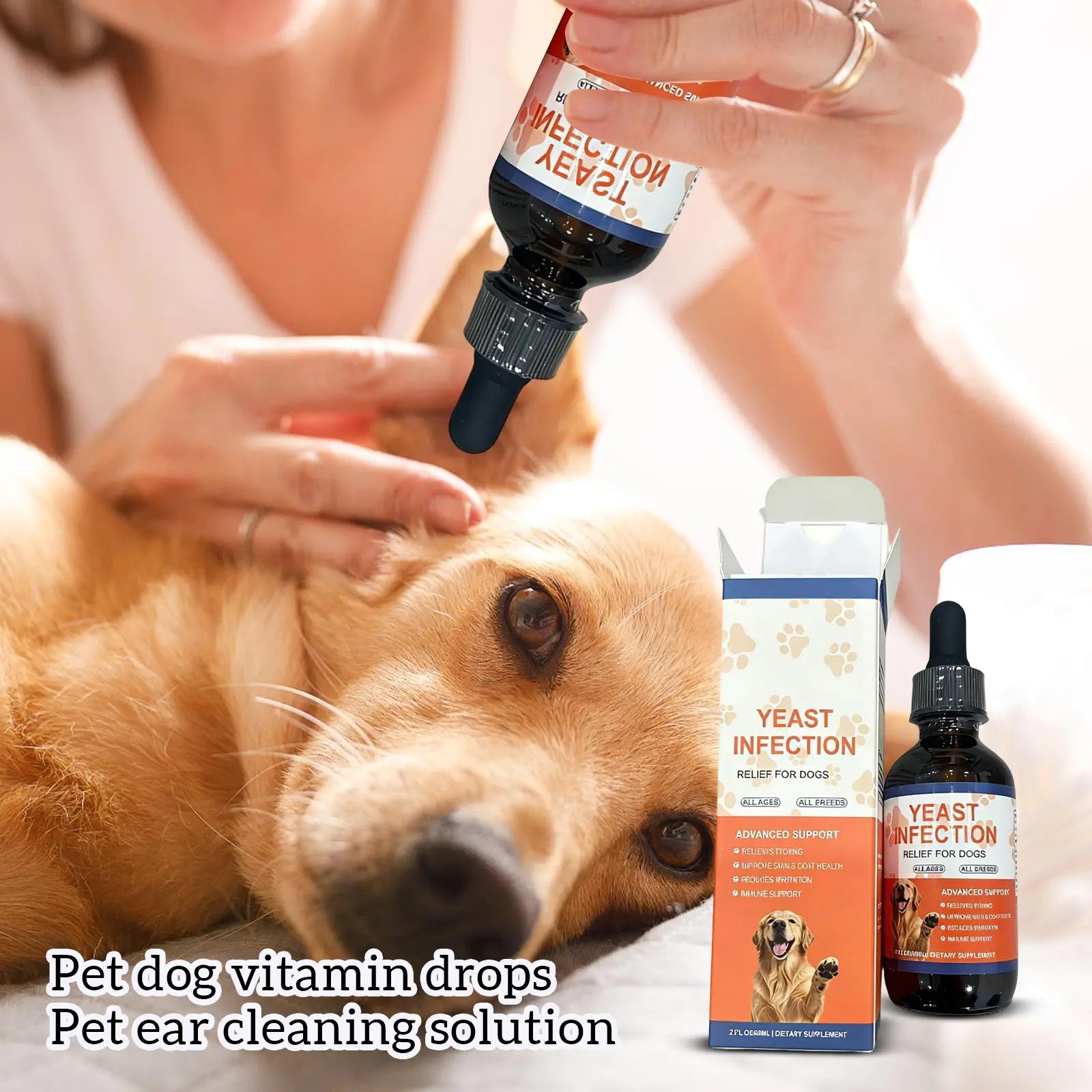Pet Ear Cleaner, Liquid Vitamin Drops