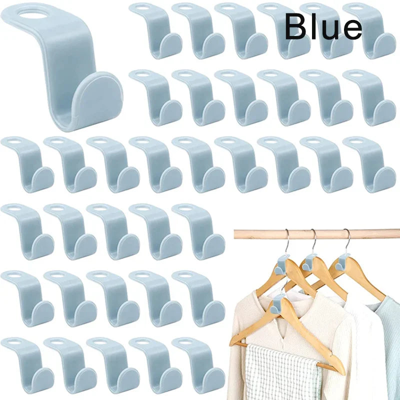 10/5Pcs Clothes Hanger Hooks Space Saving Organizer
