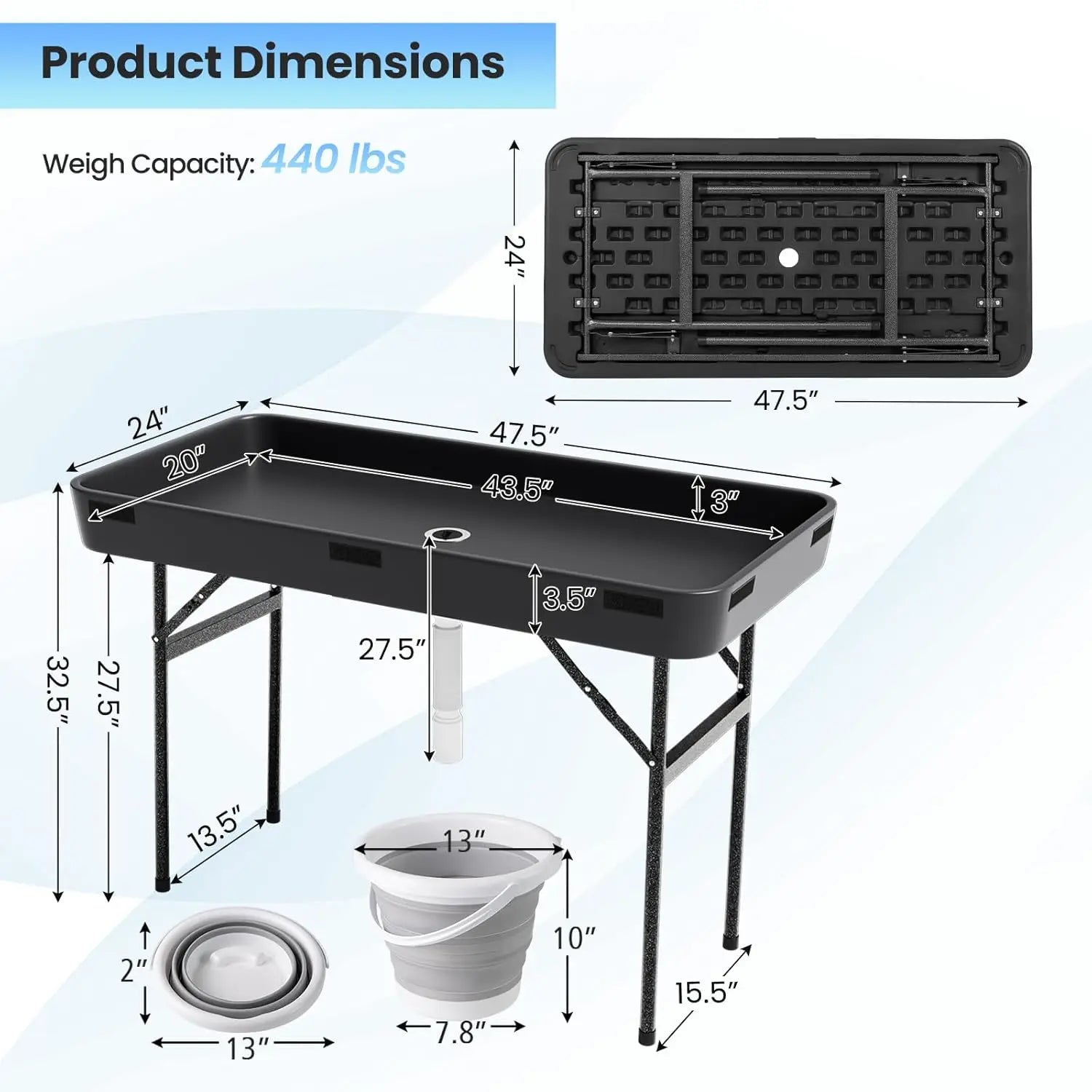 Folding Ice Cooler Table