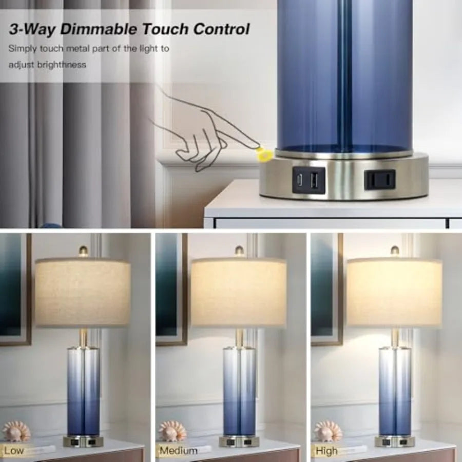 26" Glass Lamp , 3-Way Touch Control