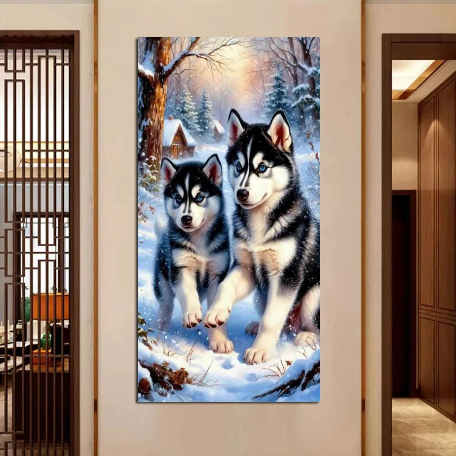 Snow Wolf Picture Large Size Diamond Art