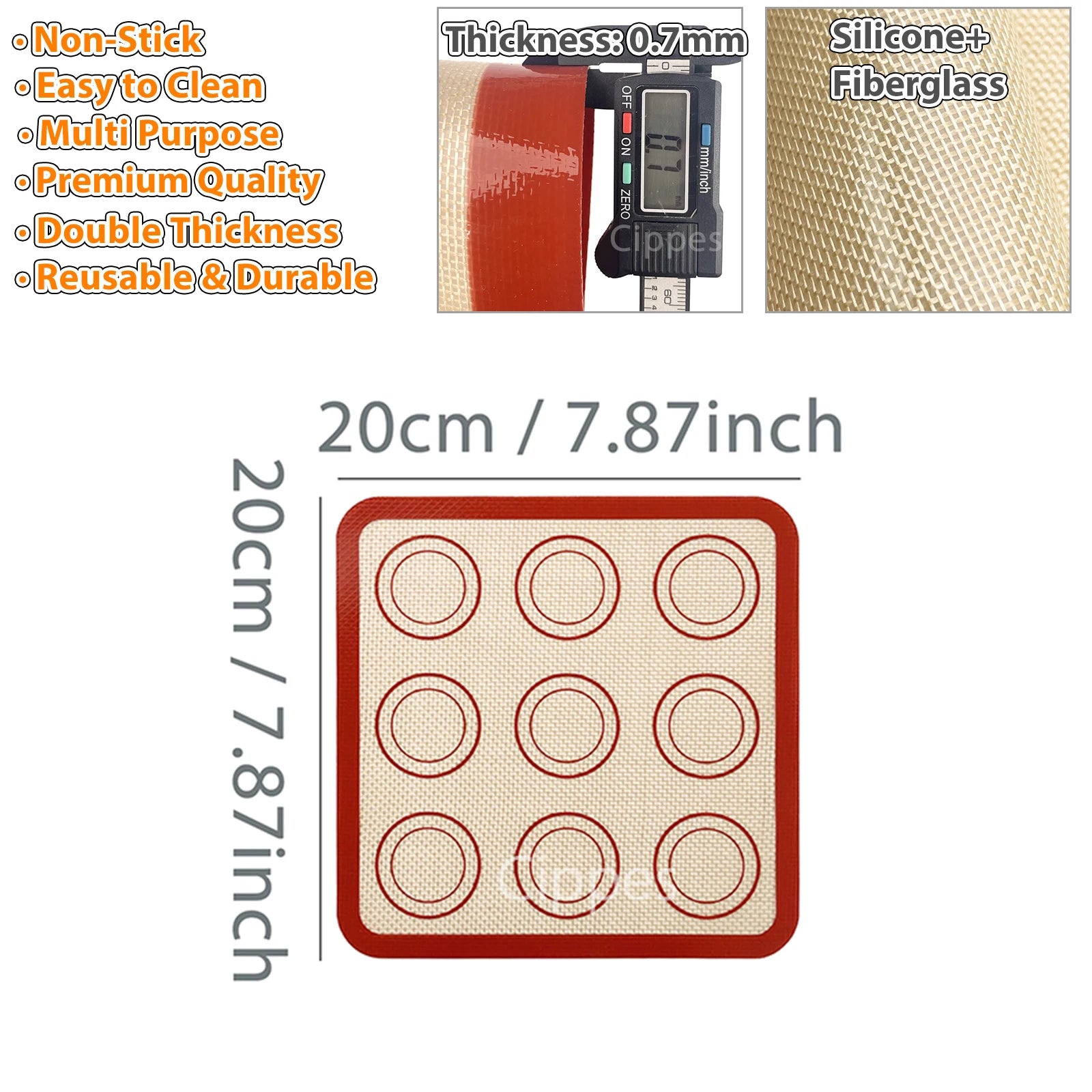 1/2PCS Silicone Baking Mats for Oven