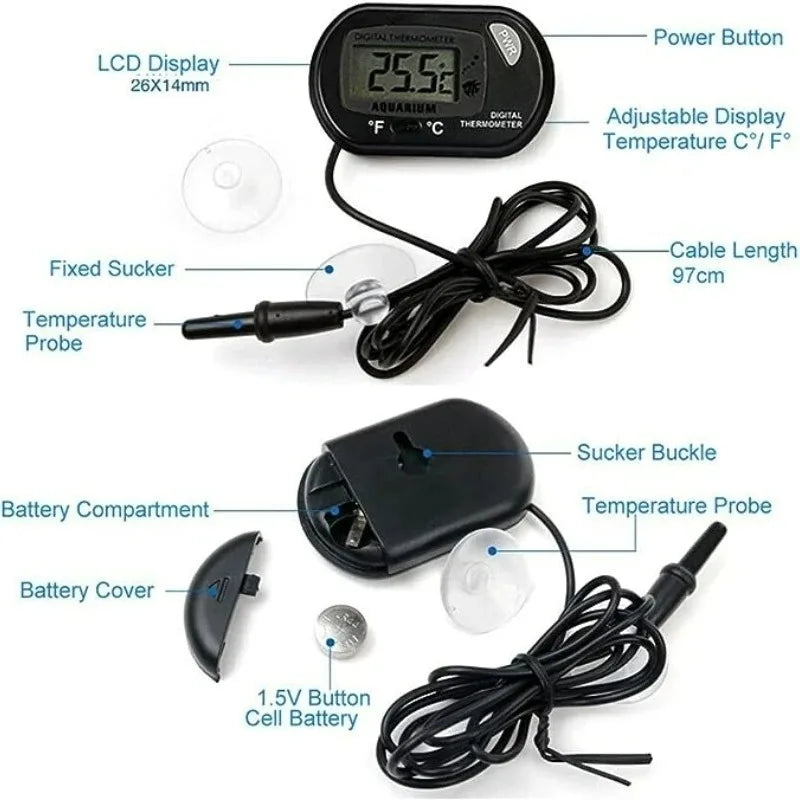 Digital Aquarium Thermometer / Probe Suction Cup