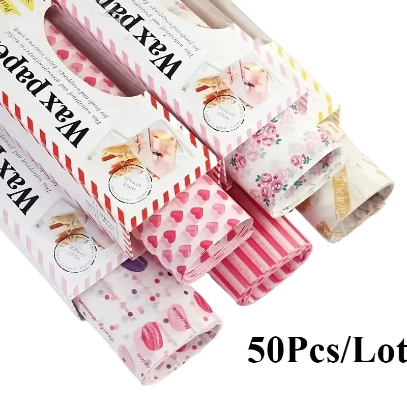 50PCS Wax Paper Food Wrappers