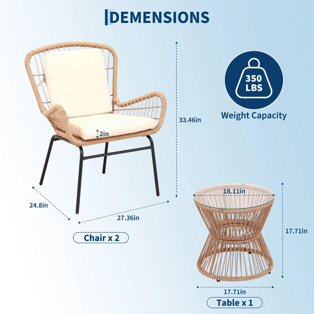 3PCS Patio Furniture Set