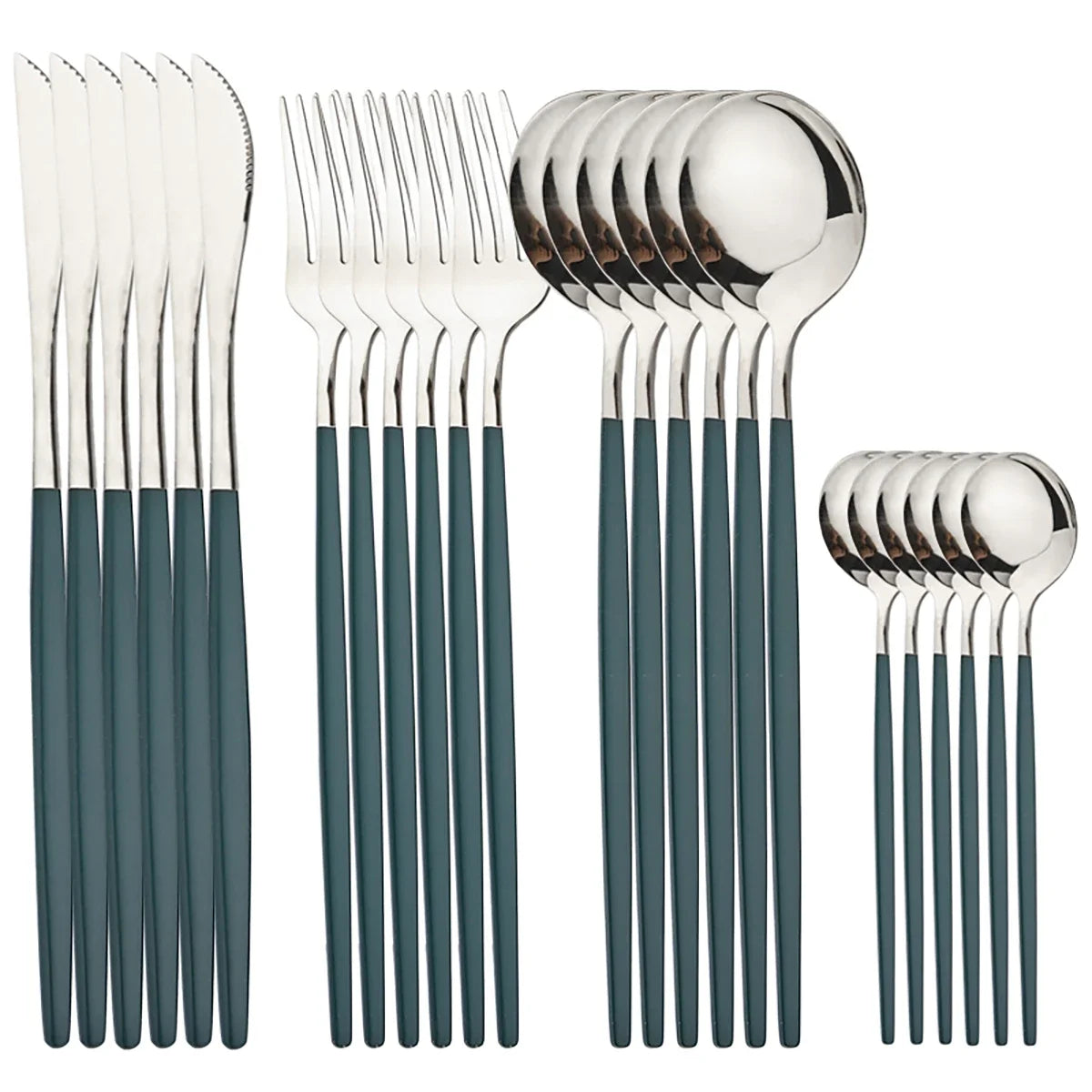 24pcs Stainless Steel Tableware Set