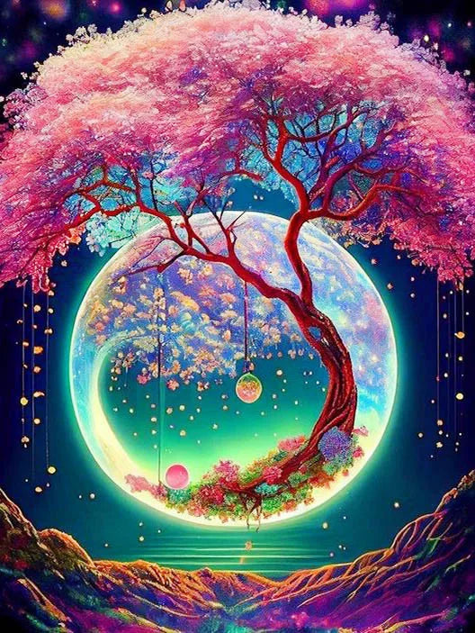 Diamond Painting Fantasy Moon Tree