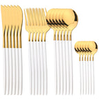24pcs Stainless Steel Tableware Set