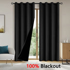 1pc Solid Color Full  Blackout curtains