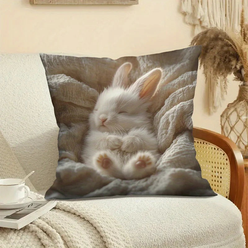 1pc Sleeping Bunny Pillow Cover