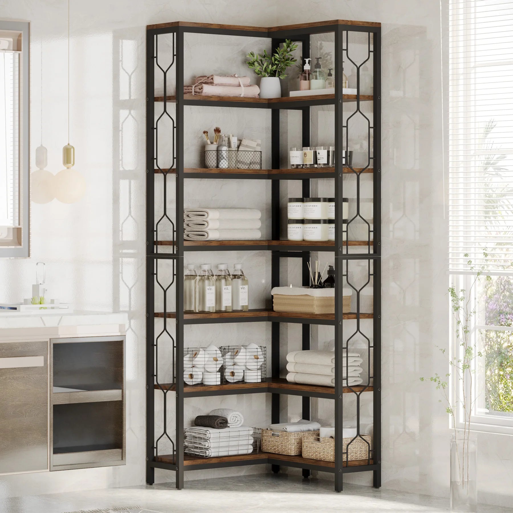 7-Tier Corner Bookshelf,