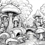 Mushroom World Coloring Book