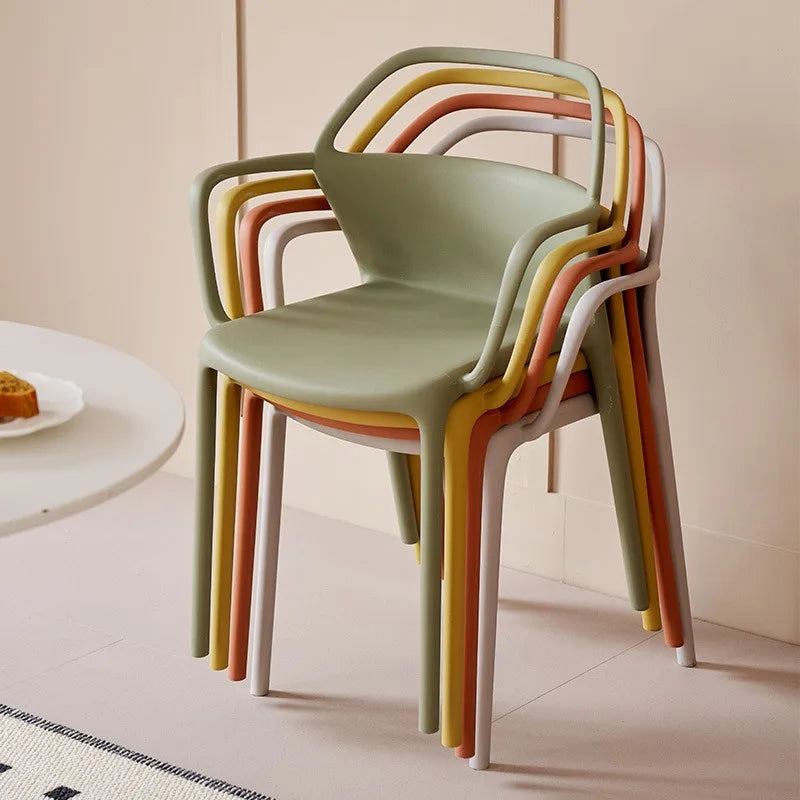 Plastic Dining Chairs, 4- Pack, Lightweight, Stackable