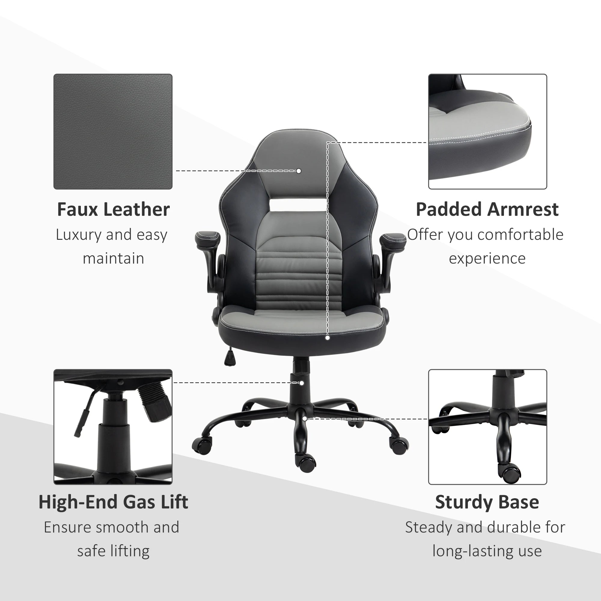 Office Chair with Flip-Up Armrests