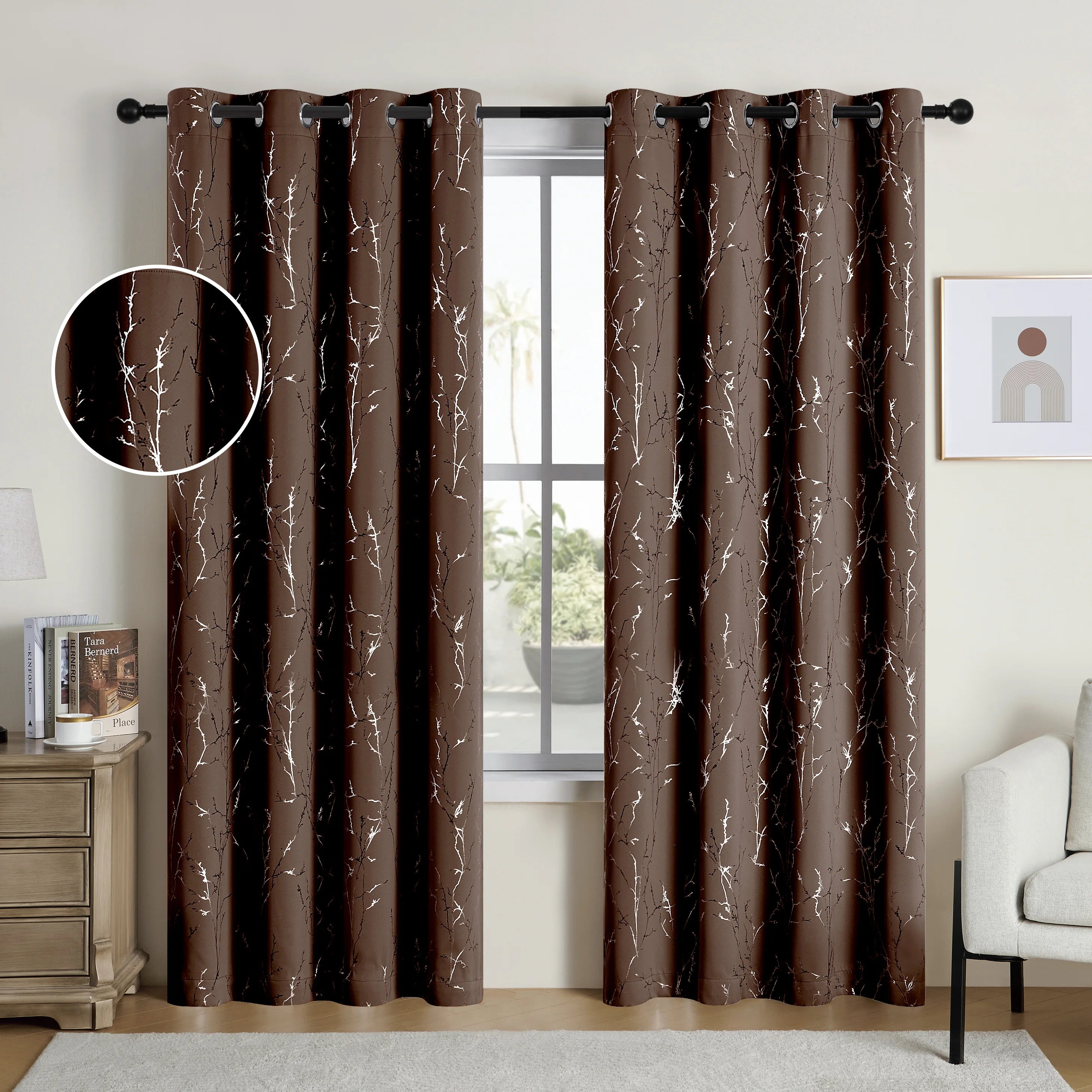 2 Blackout Curtains ,Grommet
