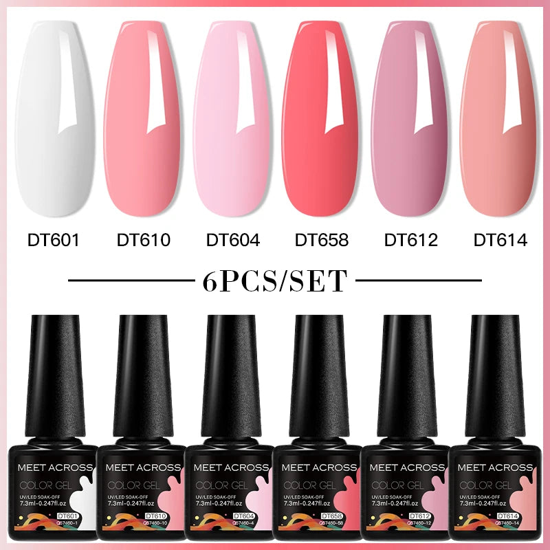 6pc Nail Gel Polish Set