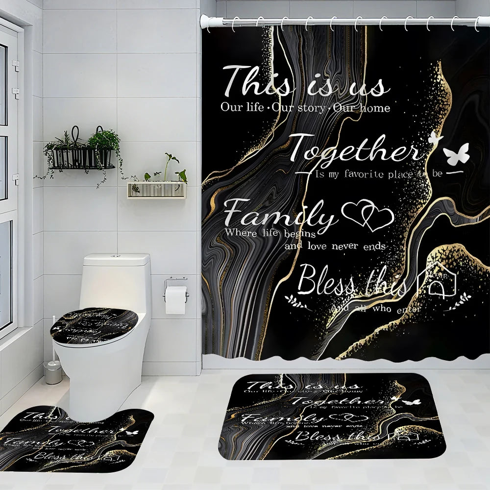 Four-piece Shower Curtain Set