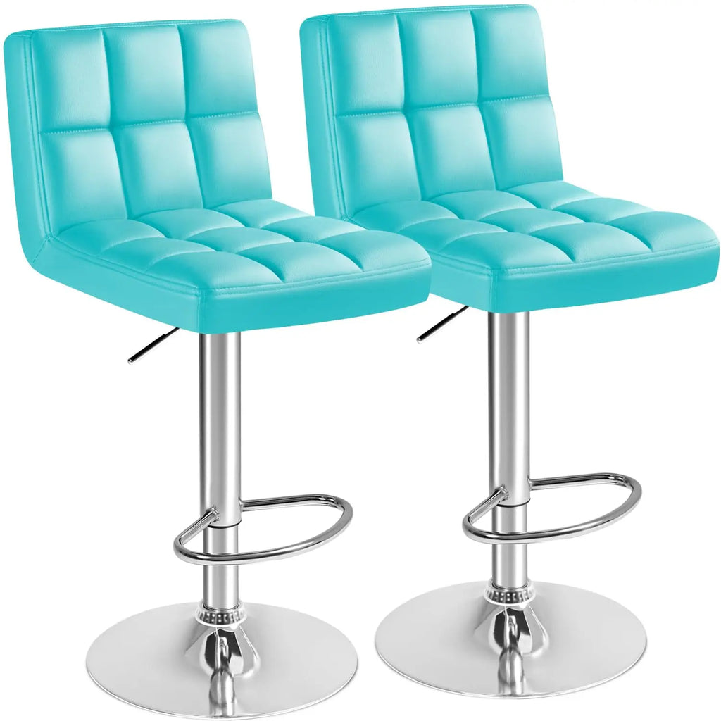 Modern Leather Swivel Bar Stools (2)