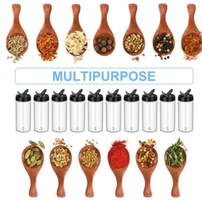 10/1PCS Clear Spice Plastic Seasoning Jars