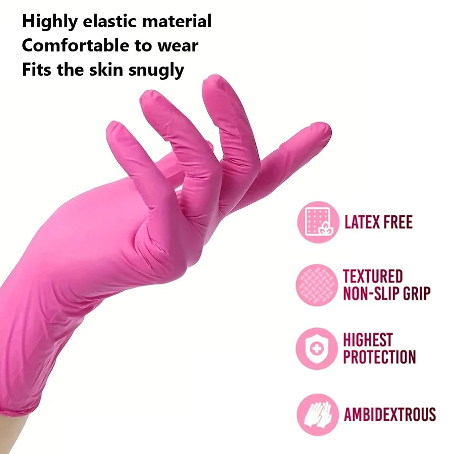 20/50Pcs Disposable Nitrile Gloves, Latex Free