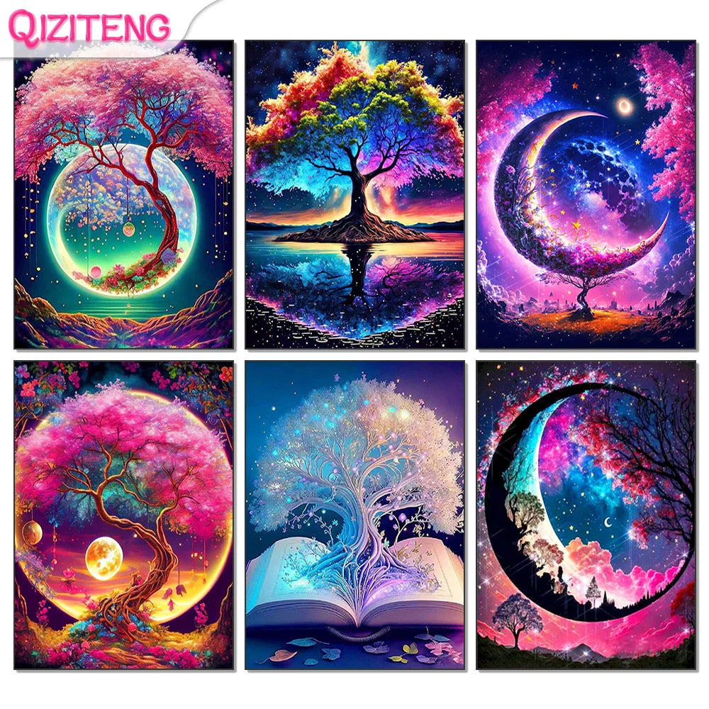 Diamond Painting Fantasy Moon Tree