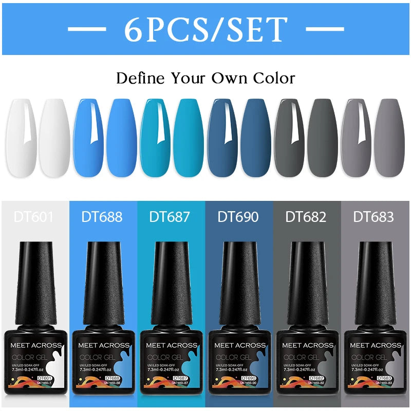6pc Nail Gel Polish Set
